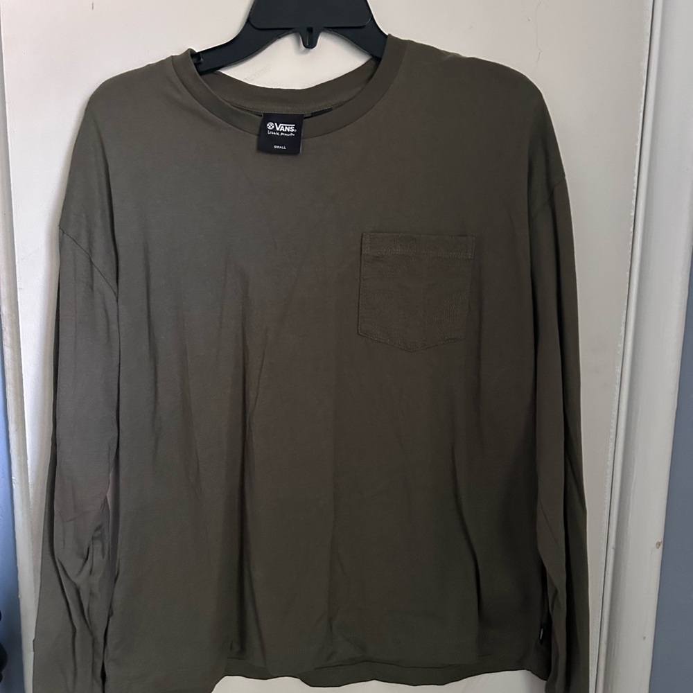 Vans Olive Long-Sleeve Pocket Tee